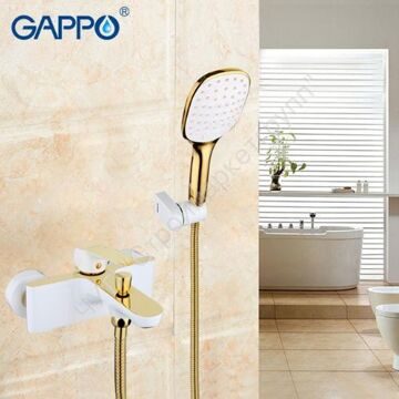Смеситель для ванны Gappo SOVISTE G3080 белый/золото