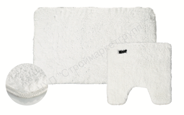 Комплект ковриков для ванной комнаты (два предмета) полиэстер белый Gappo G85602 50cm*80cm+ 50cm*50cm
