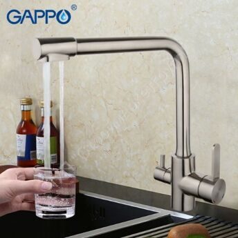 Смеситель для кухни с подключением фильтра питьевой воды из нержавеющей стали Gappo G4399-1