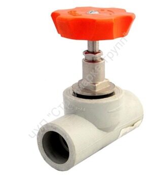 Клапан (вентиль) PP-R запорный серый внутренняя пайка Дн 25х90гр VALFEX 10146025Г