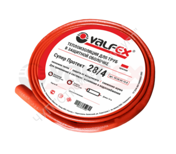 Теплоизоляция 28х4 мм 10м красная (130) VALFEX.28.04.10.R