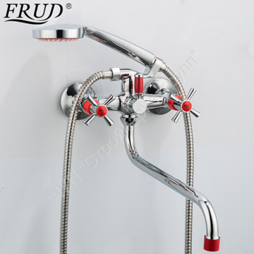 Смеситель для ванны с изливом 32 cm Frud R22118-10 красный/хром