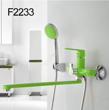 Смеситель для ванны с изливом 35 cm Frap F2233 зеленый/хром