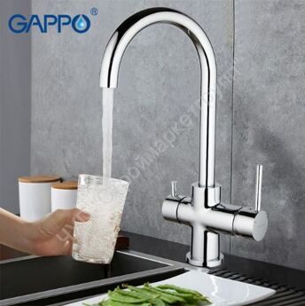 Смеситель для кухни с подключением фильтра питьевой воды Gappo G1052-8