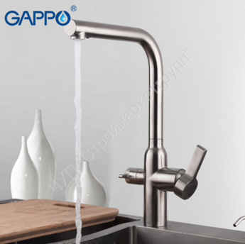 Смеситель для кухни с подключением фильтра питьевой воды из нержавеющей стали Gappo G4399-4