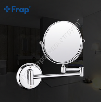 Косметическое зеркало с увеличением настенное 6" 150х150 mm Frap F6106