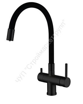 Смеситель для кухни с гибким изливом с подключением фильтра питьевой воды Gappo G4398-36 черный