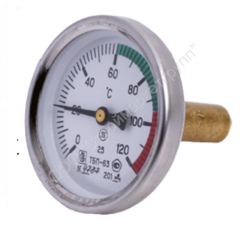 Термометр биметаллич ТБП-Т Дк 63 L=100 160С осевой ЗТП