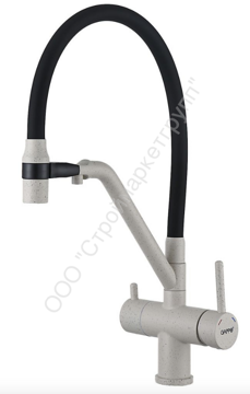 Смеситель для кухни с гибким изливом и подключением фильтра питьевой воды Gappo G4398-81 белый гранит