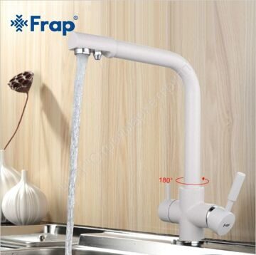 Смеситель для кухни с подключением фильтра питьевой воды Frap F4352-8 белый