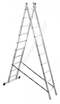 Алюминиевая 2-секционная лестница Уфук 2х10 ступеней 411210