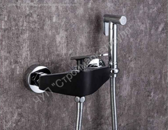Гигиенический душ со смесителем Frap F2057 черный/хром