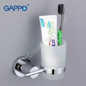 Стакан стеклянный для зубной пасты и щёток настенный Gappo G1806