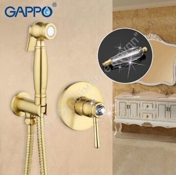Встроенный гигиенический душ с хрустальными ручками Gappo G7297-4 бронза