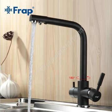 Смеситель для кухни с подключением фильтра питьевой воды Frap F4352-7 черный
