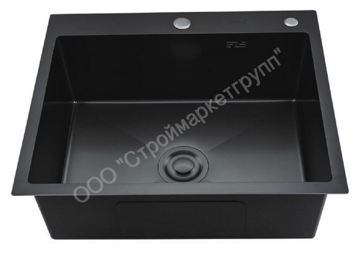 Кухонная мойка стальная Gappo GS6050-6 600х500х215 черная
