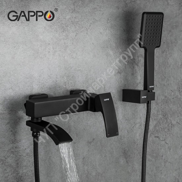 Смеситель для ванны, излив - переключатель на лейку Gappo G3207-6 черный