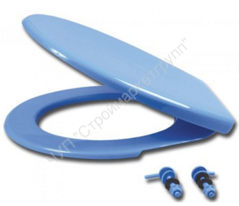 Сиденье пластмассовое для унитаза с большой крышкой "Виктория" (голубое) Виркэн-Рус 20980513