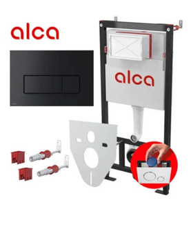Сет 4 в 1 скрытая система инсталляций Alca Plast AM101/1120+ кнопка M571, хром глянец