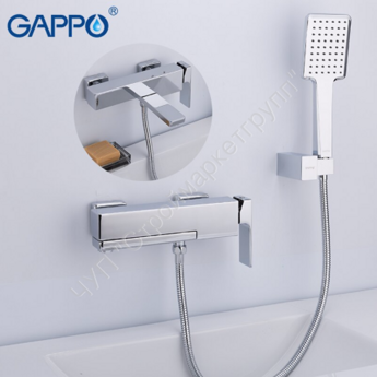 Смеситель для ванны излив служит переключателем на лейку Gappo FUTURA G3218