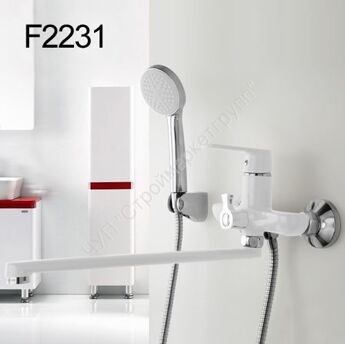 Смеситель для ванны с изливом 35 cm Frap F2231 белый/хром