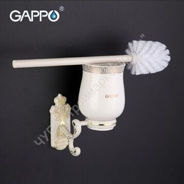 Ершик туалетный настенный Gappo G3510 белый+золото